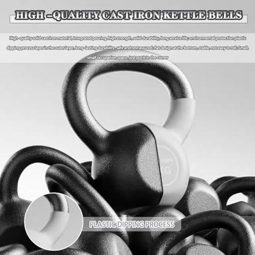 Kettlebell Weights for Women Men's Strength Training Competitive Kettle Bells, One-piece Plastic Dipping Cast Iron Kettle Ball, Home/Gym, Squat/Swing/Deadlift(Gray-12kg) - color: Gray-12kg
