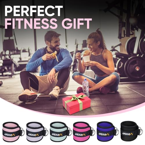 Ankle Strap for Cable Machine, Ankle Resistance Bands, Cable Kick Back Ankle Straps for Gym, Glute Workouts, Leg Extensions, Adjustable Straps with Neoprene Padding
