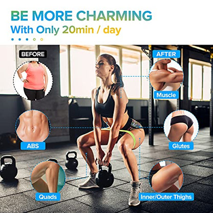 Portzon Resistance Loop Exercise Bands, Suitable for arm, Leg Stretching and Strength Training, Muscle Recovery, deep Squat and Pilates - color: tris-color
