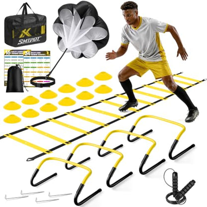 Agility Ladder, Soccer Football Training Equipment Agility & Speed Training - color: Yellow