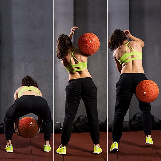 Yes4All Upgraded Version Durable Solid Slam Medicine Balls from 10-40lbs, Multicolor Options - color: Orange beast, style: F. 30lbs