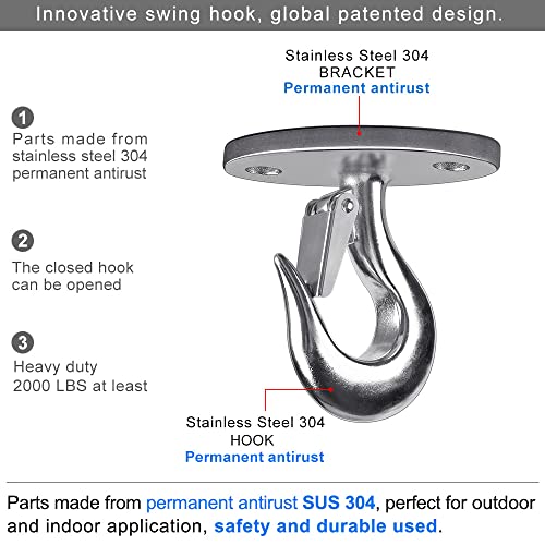 Dolibest Ceiling Anchor Mount for Yoga Swing Suspension, Resistance Band Wall Anchor, Body Weight Strength Training Systems, 2000LB Capacity, Stainless Steel,1PCS