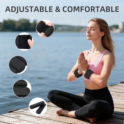 Wrist Ankle Weights for Women Men Workouts, 2lbs per Pair - color: Black