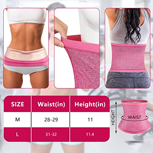 Geyoga Waist Trimmer Sweat Waist Trainer Wrap Stomach Wraps for Women Bodybuilding - color: Flesh Pink Inner, size: Medium