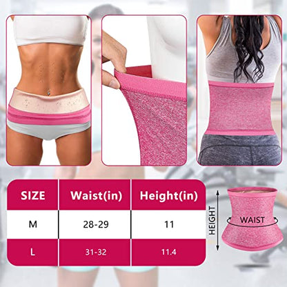 Geyoga Waist Trimmer Sweat Waist Trainer Wrap Stomach Wraps for Women Bodybuilding - color: Flesh Pink Inner, size: Medium