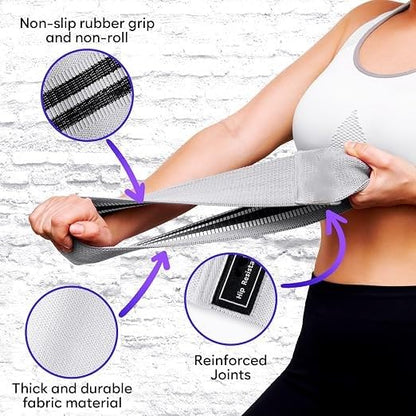 Resistance Bands for Legs & Glutes – Anti-Slip Fabric Hip Bands with Light, Medium & Heavy Resistance, Wide Durable Workout Loops for Squats, Hips, Strength Training & Home Fitness | Set of 3