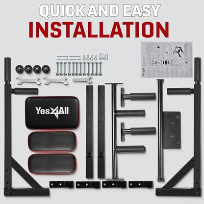 Yes4All Pull Up Bar Wall Mounted - Multifunctional Wall Mounted Pull Up Bar for Home Gym Workout Strength Training Equipment - color: A. Multifunctional Wall Mounted Pull Up Bar