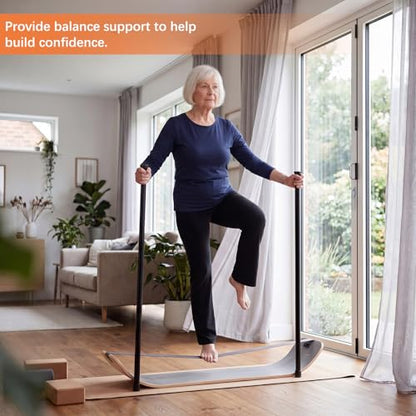Outus 2 Set Slackboard Training Standing Pole 60 Inch Steel Adjustable Stick with Non-Slip Ends Multi-Functional Balance Assist Accessories for Yoga Sport Fitness Workouts Balance Flexibility at Home