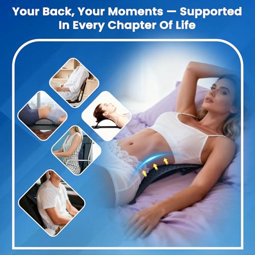 JUMPOW Back Stretcher for Lower Back Pain Relief - 4 Level Adjustable Lumbar Cracker Board, Relief for Lumbar Area Pain, Scoliosis Aid, Spine Decompression