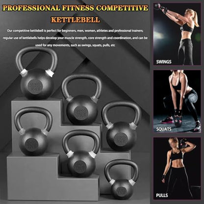 Kettlebell Weights Professional Fitness Training Competitive Kettle Bells, Men's Sports Cast Iron Kettle Ball, Non-Slip Grip, Home/Gym(Purple-20kg)