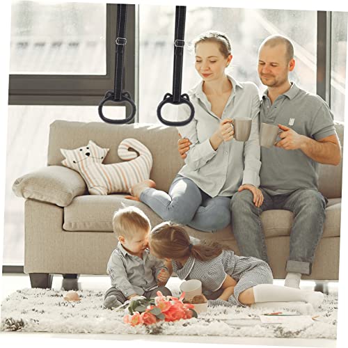 Fitness Gym Rings Set for Children Indoor Training Stretching Pull-Up Rings Straps Adjustable Weight Lifting Exercise Equipment for Home Use