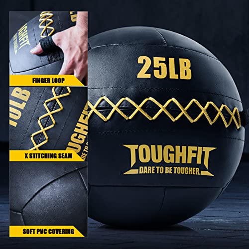 ToughFit Soft Wall Ball - Medicine Ball Set for Cardio Fitness Exercise - Weighted Med Ball for Strength and Conditioning Exercises, Cross Training Lunge, and Partner Toss - style: 5LB