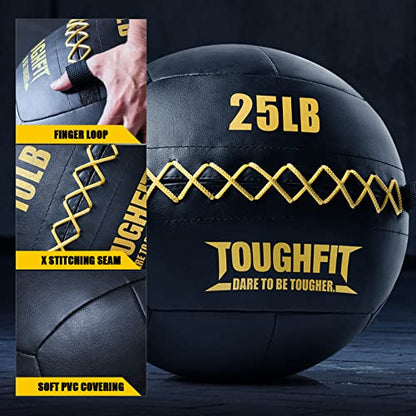ToughFit Soft Wall Ball - Medicine Ball Set for Cardio Fitness Exercise - Weighted Med Ball for Strength and Conditioning Exercises, Cross Training Lunge, and Partner Toss - style: 5LB