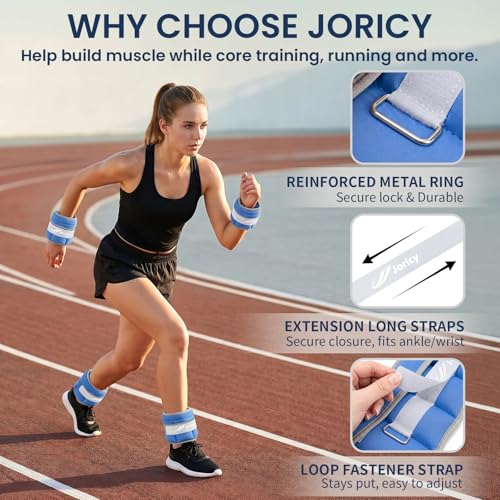 Adjustable Ankle Weights for Women Men A Pair of 1-3/4/5/6/8/10/20LBS - color: Dark Blue
