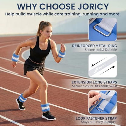 Adjustable Ankle Weights for Women Men A Pair of 1-3/4/5/6/8/10/20LBS - color: Dark Blue