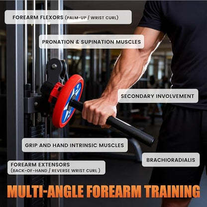 Wrist Strength Stick 1&2in Olympic Plate Forearm Strengthener, Wrist Strengthener with Upgraded Steel Tube and Long Comfortable Knurled Grip, Wrist Exerciser for Wrist Curls,Supination & Pronation - color: Black2in