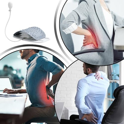Back Stretcher - Pp Spine Stretcher | Lightweight Lumbar Support, Adjustable Air Cushion Portable Device, Ergonomic Lower Spine Archer, Lower Lumbar Relief Massager for Home Car Bed Exercise Workout
