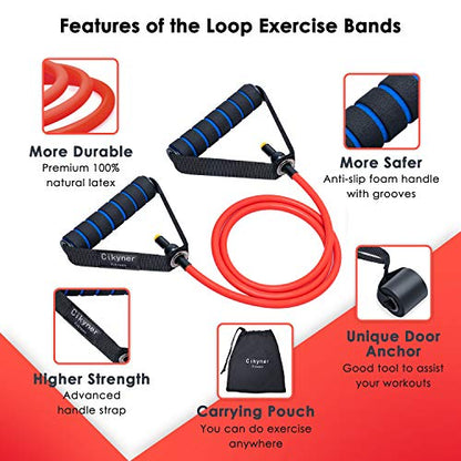 Cikyner Resistance Bands, Resistance Tubes Resistance Bands with Handles Exercise Bands, Ideal for Home Gym Physical Therapy Strength Training Muscle Toning, Door Anchor & Bag Included