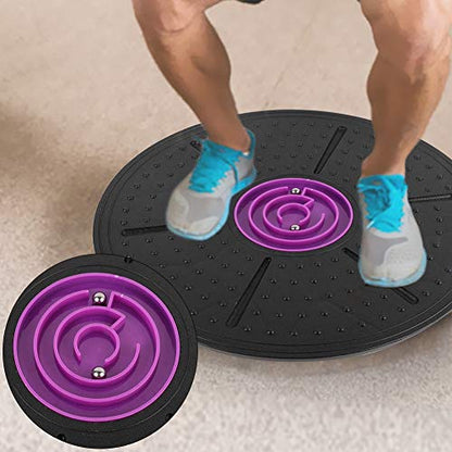 Wobble Balance Board Fitness Body Balance Board Non-Slip Round Wobble Board with Maze Yoga Pilates Workout Wobble Board for Core Strength, Rehabilitation, Stability and Coordination, 14.2inch