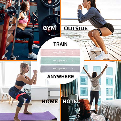 Cotton Resistance Bands Set of 3 for Booty, Legs, Glutes, Hips and Upper Body - Exercise Circle Loop Bands for Total Body Workout - Durable, Strong, Non-Slip