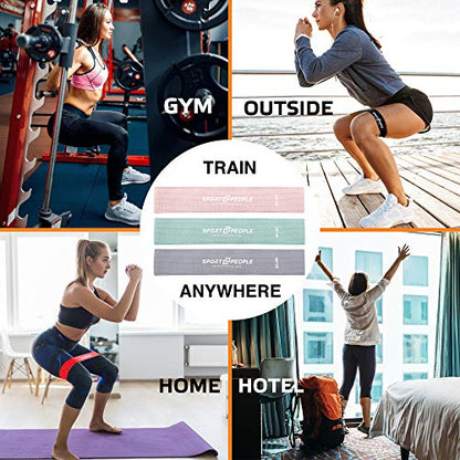 Cotton Resistance Bands Set of 3 for Booty, Legs, Glutes, Hips and Upper Body - Exercise Circle Loop Bands for Total Body Workout - Durable, Strong, Non-Slip