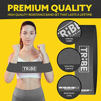 Fabric Booty Bands for Legs and Butt Workout - Resistance Bands Set (8)