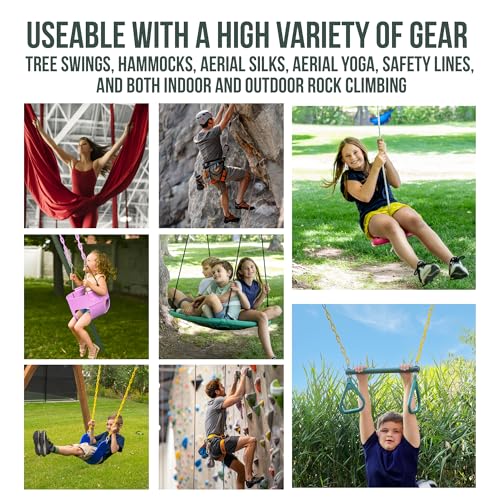 Heavy Duty Swing Swivel 500 lbs Weight Capacity, 360° Rotator with Carabiner for Hammocks, Tree Swings, Aerial Yoga, Climbing, and Outdoor Activities