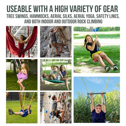 Heavy Duty Swing Swivel 500 lbs Weight Capacity, 360° Rotator with Carabiner for Hammocks, Tree Swings, Aerial Yoga, Climbing, and Outdoor Activities