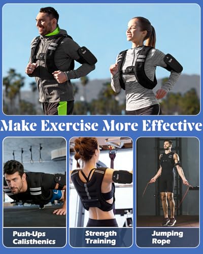 Weighted Vest for Women Men Kids 12lb Body Weight Vests with Pocket and Reflective Stripe and Adjustable Buckle for Running, Strength Training, Jogging, Walking，Training Workout