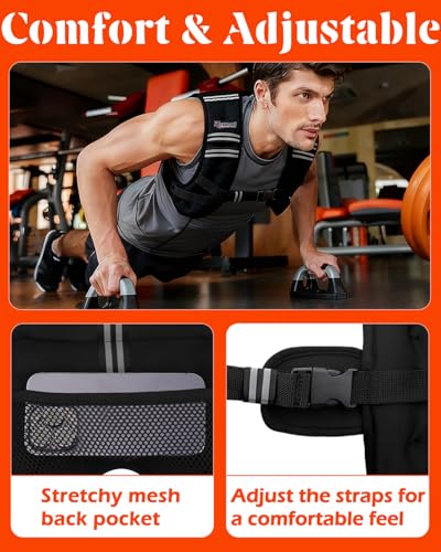 Weighted Vest for Women Men Kids 12lb Body Weight Vests with Reflective Stripe and Adjustable Buckle for Running, Strength Training, Jogging, Walking，Training Workout