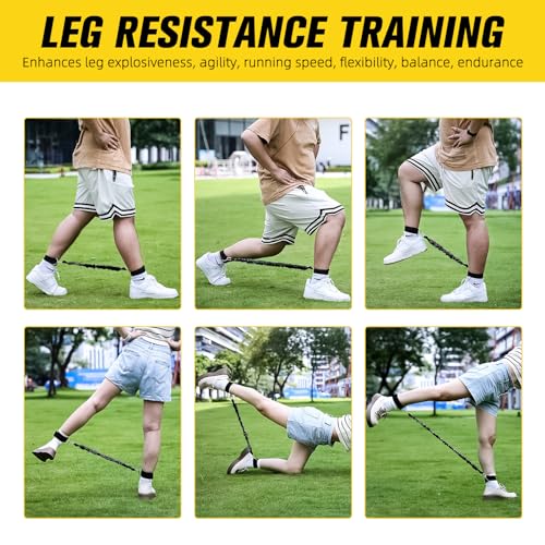 Vertical Jump Trainer Leg Strength Ankle Resistance Bands with Cuffs Workout Equipment for Fitness Basketball Volleyball Tennis Jumping Strength Training Equipment