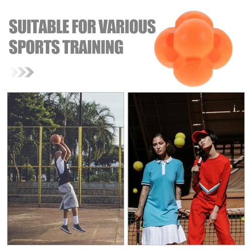 Cabilock Hexagonal Reaction Training Ball 7cm Orange Sports Reaction Ball for Hand-Eye Coordination and Agility Speed Reflex Training Baseball Basketball Equipment