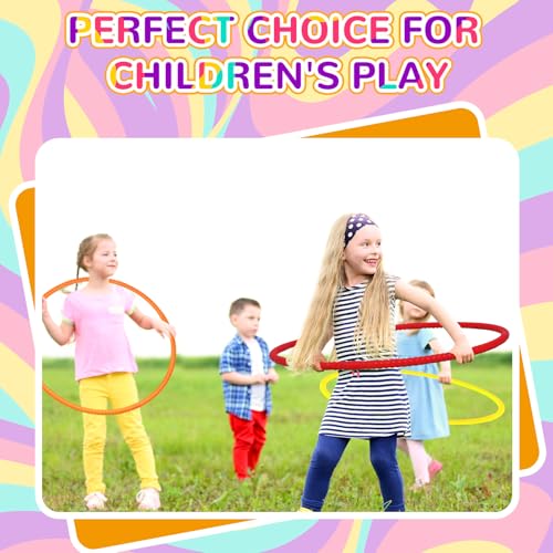 Syhood 12 Pcs Hoops for Kids Plastic, Green, Pink, Yellow, Orange - color: Green, Pink, Yellow, Orange