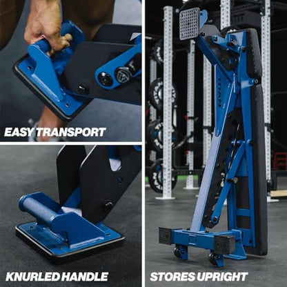 Titan Fitness TITAN Series Adjustable Bench, Supports 600 LB Incline, 1,000 LB Flat, Versatile Single Post Utility Workout Bench for Home Gym, Weightlifting, Strength Training - color: Navy