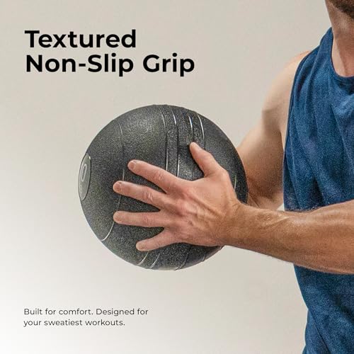 Sunny Health & Fitness Ultra-Durable Slam Ball, Sand Filled No-Bounce Core, Non-Slip Grip – Available in 10–50 lbs - style: 25lbs