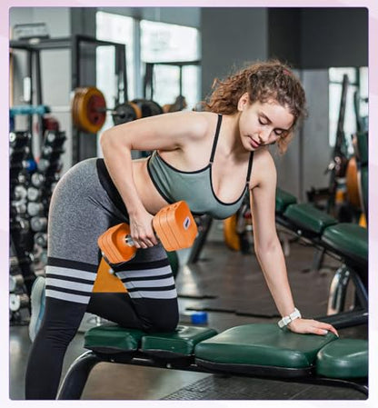 Adjustable Dumbbell Set for Women Men 7.5LB/10LB/15LB/20LB/25LB Each - color: Orange, style: 10LB Each [20 LBS Total]