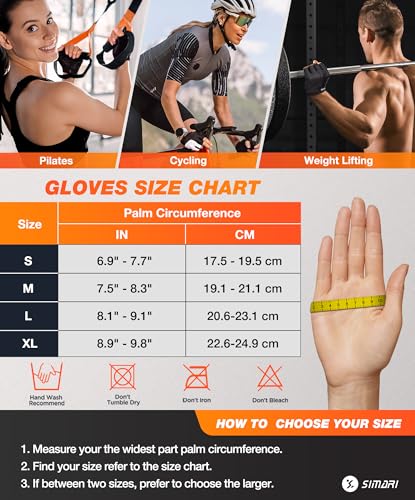 SIMARI Gel Pad Cycling Gloves with Shock-Absorbing/Grip/Breathable, Workout Bike Gloves for Men Women Biking, Mountain Biking, Fitness, Gym Exercise, Weight Lifting Training, Yoga, Pilates