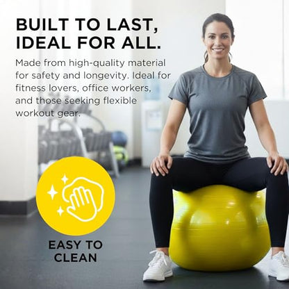 THERABAND Standard Exercise Ball - color: Yellow - 18 in.