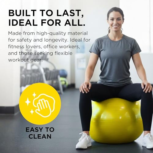 THERABAND Standard Exercise Ball - color: Yellow - 18 in.