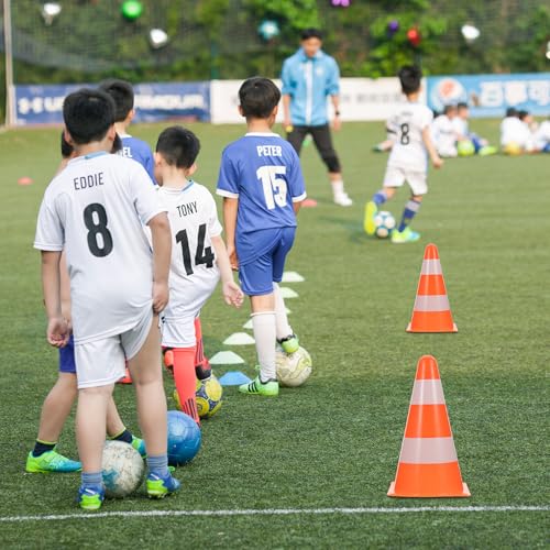 Alipis Football Training Marker Bucket and Roadblock Cones, 9-inch Orange Plastic Agility Football Obstacle Markers, 2pcs Set for Soccer Practice and Field Drills