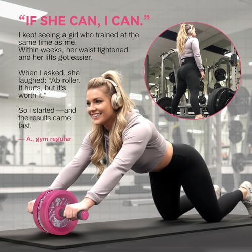 VINSGUIR Ab Roller Wheel, Abs & Core Workout Equipment for Home Gym with Knee Pad Accessories, Abdominal Wheel for Full-body Strength Training