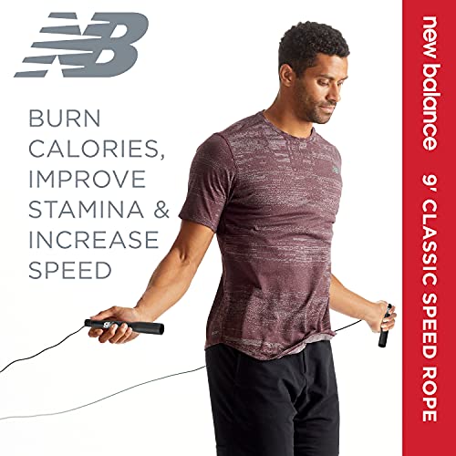 New Balance Classic Speed Rope - Jumping Rope for Fitness, Full-Body Workout - Lightweight, Tangle-Free, Portable, and Adjustable Jump Rope for Exercise, Cardio, Aerobic Skipping