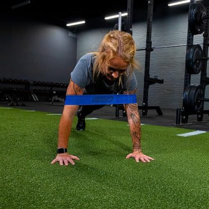 Serious Steel Fitness Fabric Mini Loop Non-Slip Resistance Band Set | Warm-Up, Physical Therapy, Glute Training, Speed and Agility Exercise Bands - color: Level 4 - Heavy (Blue)