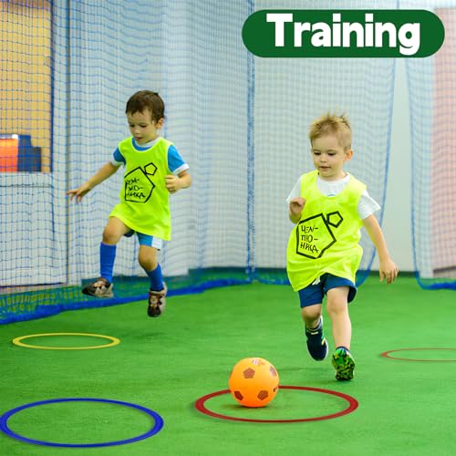 Mototo 24/30/48/96 Pack Agility Rings 15 Inch Speed Training Hopscotch Rings Plastic Circle Jumping Hoops Agility Hurdles for Athlete Exercise Soccer Football Gymnastics Games Practice Footwork - style: 48 Pack