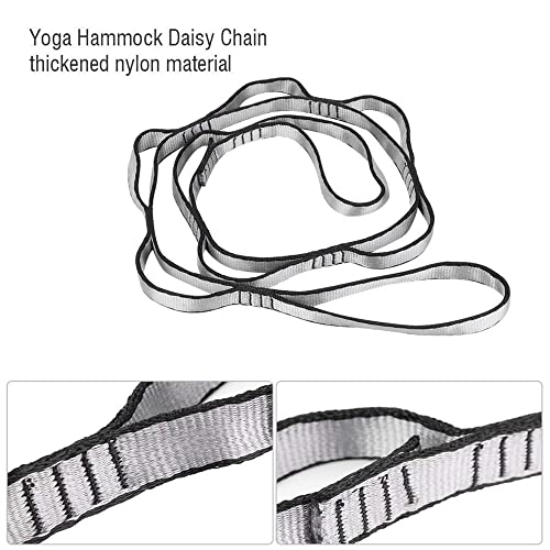 2Pcs Adjustable Anti-Gravity Chrysanthemum Swing Flying Stretch Belt Rope Climbing Daisy Chains Extension Yoga Belt Hanging - color: Grey, size: 1.1M