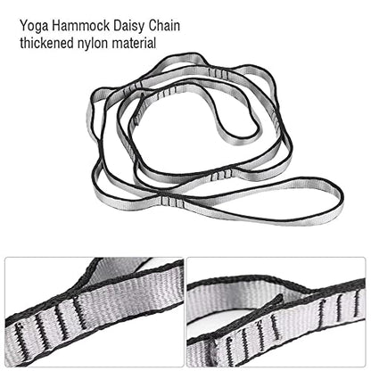 2Pcs Adjustable Anti-Gravity Chrysanthemum Swing Flying Stretch Belt Rope Climbing Daisy Chains Extension Yoga Belt Hanging - color: Grey, size: 1.1M