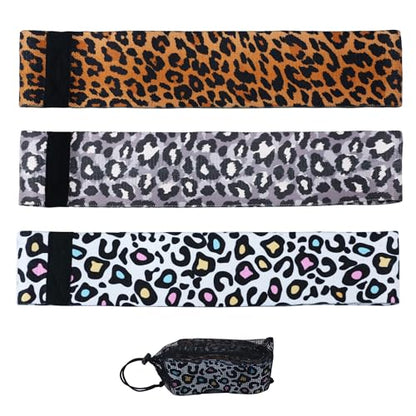 Booty Bands, 3 Levels Hip Bands, Polyester-Cotton and Latex Silk Workout Bands Resistance Bands for Home, Gym, Fitness, Pilates, Yoga (Pack of 3) - style: Leopard-New