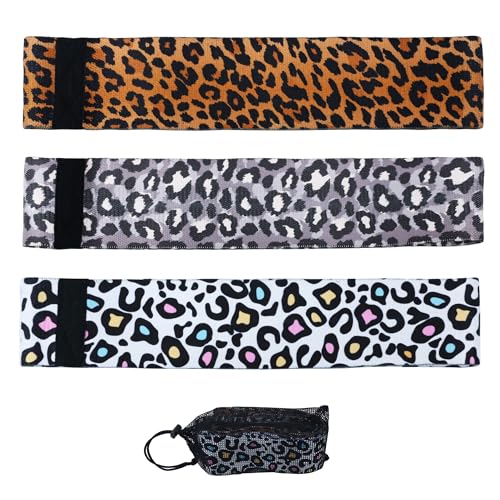 Booty Bands, 3 Levels Hip Bands, Polyester-Cotton and Latex Silk Workout Bands Resistance Bands for Home, Gym, Fitness, Pilates, Yoga (Pack of 3) - style: Leopard-New
