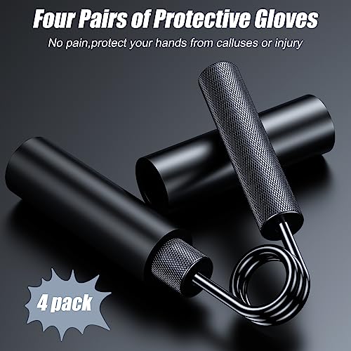 Grip Strength Trainer 4 Pack,50LB-200LB Metal Hand Grip Strengthener,Non-Slip Heavy-Duty Forearm Exerciser,Hand Gripper for Muscle Building and Hand Rehabilitation Exercising - color: Black