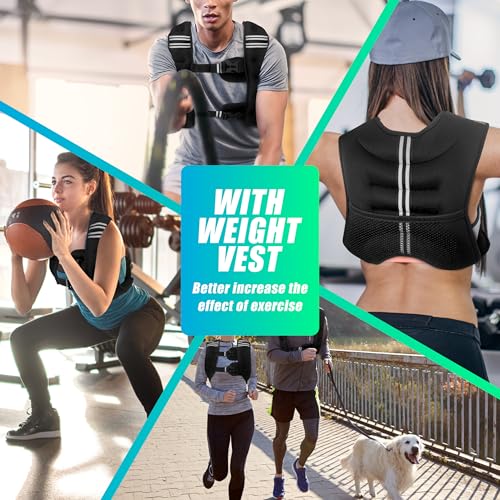WTREE Weighted Vest Men or Women - Weights with Reflective Stripe, Weighted vest for Workout Equipment for Strength Training Night Running - size: 12 lb